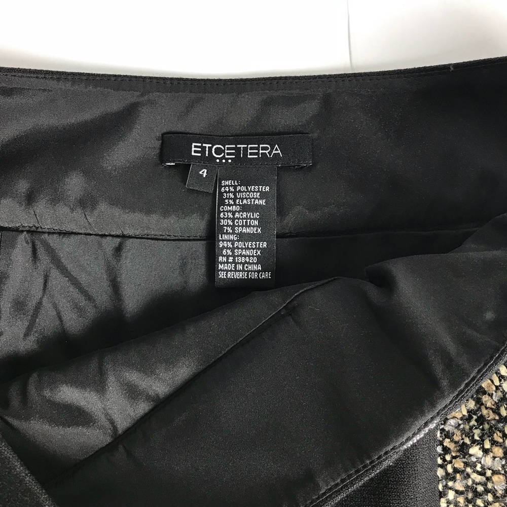 Etcetera Women's Pencil Skirt Size 4 Black/Gold - Picture 7 of 7
